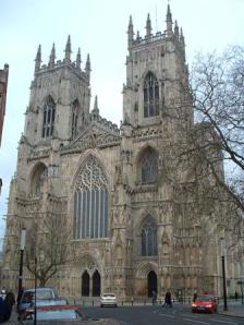 York Minister Cathedral in Great Britain on a cloudy day.