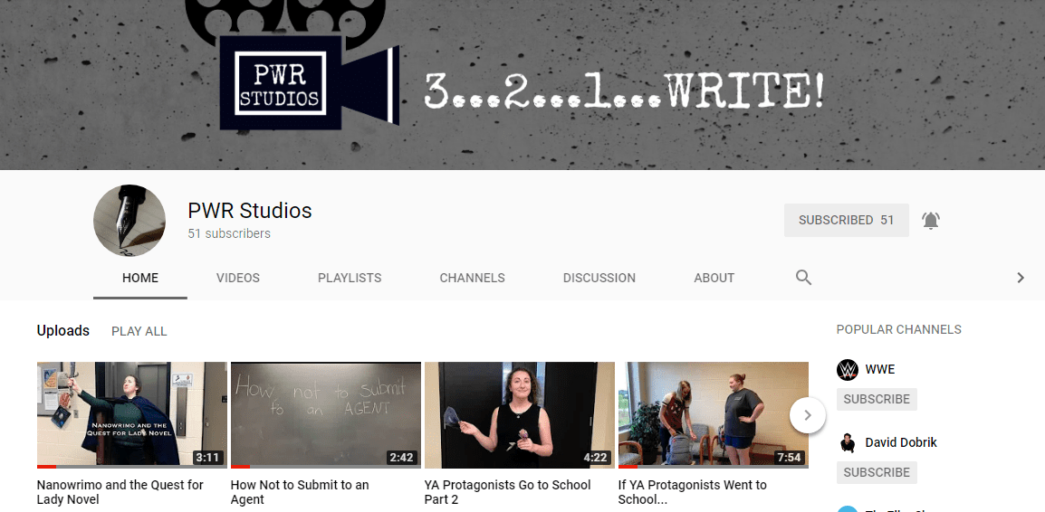 The PWR Youtube Channel Homepage at Youtube.com